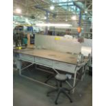 Heavy Duty Steel Work Table/ Bench With Heavy Duty 4" in. Bench Vise, 3-Drawers & Overhead