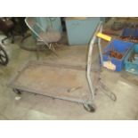 Heavy Duty Flatbed Tow Cart With Hand Rail .48" in. x 24" in. (Column K-9 Sheet Metal Shop)