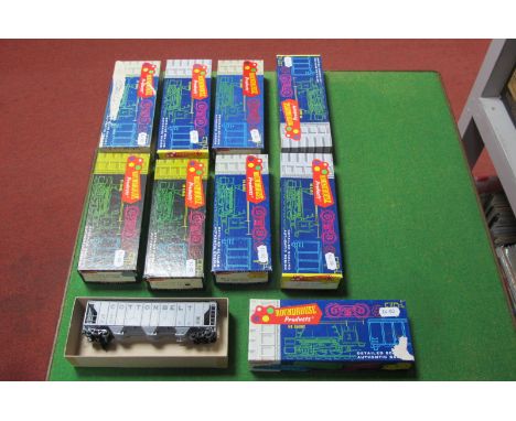 Nine 'HO' Scale American Outline Roundhouse Kits, all rolling stock, all made up, boxed.