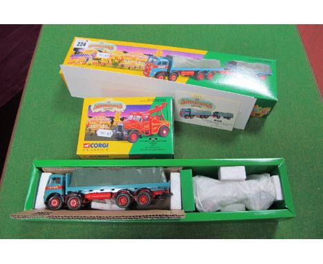 Two Corgi Classic Showmans Range, No 16101 Crow's Scammel crane, No 27602 Crow's Atkinson and trailer.