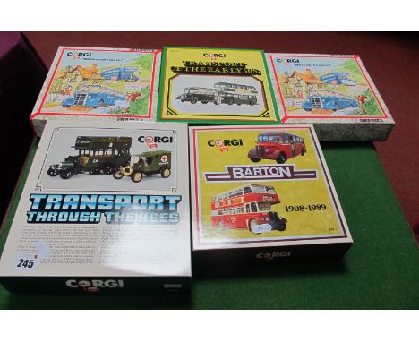 Six Corgi Transport Twin Sets, including 'On The Move', Barton, Transport of The Early 50's, all boxed.