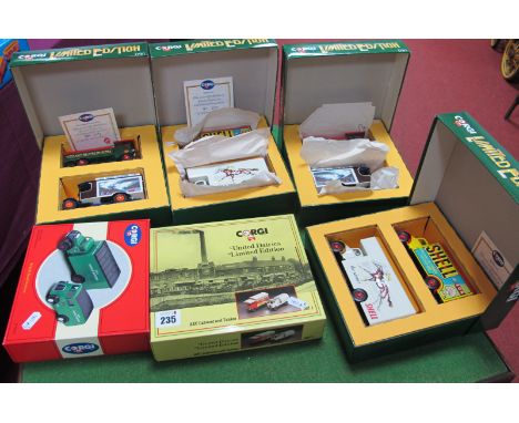 Six Corgi Commercial Twin Sets, including 'Shell' and United Dairies, all boxed.