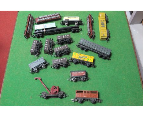 Over Fifteen 'OO' Scale Four Wheel Wagons, by Hornby, Lima and others, playworn.