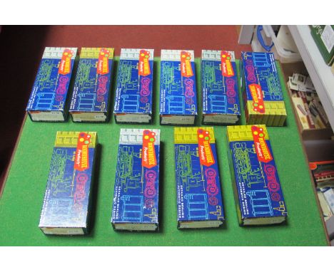 Ten 'HO' Scale American Outline Plastic Rolling Stock, by Roundhouse, made up, boxed, used.