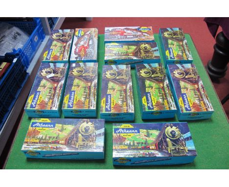 Twelve 'HO' Scale American Outline Eight Wheel Freight Cars, by Athearn, all made up, boxed, playworn.