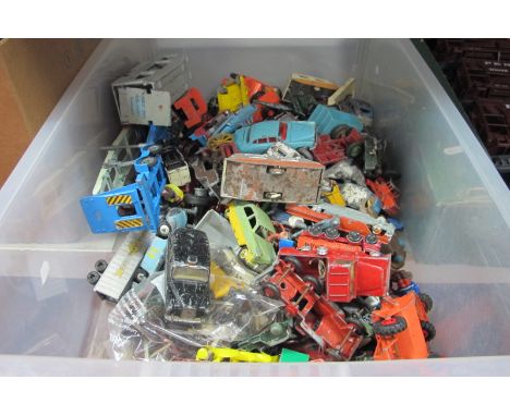 A Large Quantity of Dinky, Corgi, Matchbox, Timpo and Other Diecast Vehicles, Lead Figures, all playworn, broken, repainted.