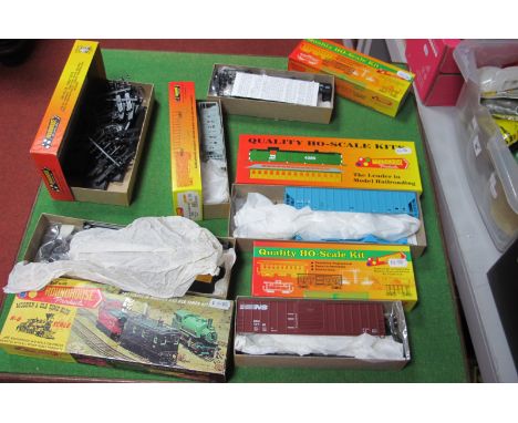 Six 'HO' Scale American Outline Roundhouse Kits, all rolling stock, appear unstarted, boxed, unchecked.