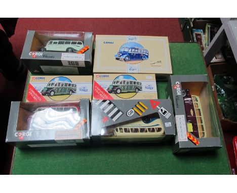 Two Corgi Classic Bedford OB Buses, including two Malta, all boxed.