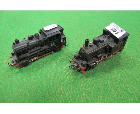 Two 'HO' Scale Continental Steam Outline Locomotives, by Fleischmann, both 0-6-0, R/No.s 891315 and 890008, playworn.