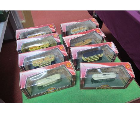 Eight Corgi Tramlines, all different, boxed.
