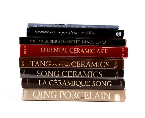 Eight Chinese and Japanese art reference books, comprising Japanese Export Porcelain - Oliver Impey, Ancient Chinese Bronzes 