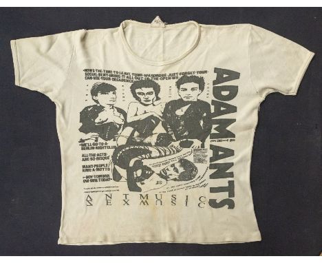 ADAM AND THE ANTS (ADAM ANT Interest) - Personally owned and worn T-Shirt “Dirk Wears White Socks” 1978. Black print on white