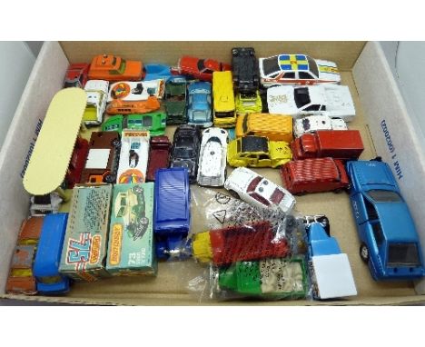 Two Matchbox 75 Series vehicles, boxed and other model vehicles including Corgi Junior