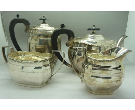 A four piece plated tea service
