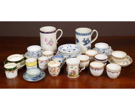 The collection to include various 18th and 19th century Royal Crown Derby tea cups and coffee cans; a Bloor Derby coffee can;