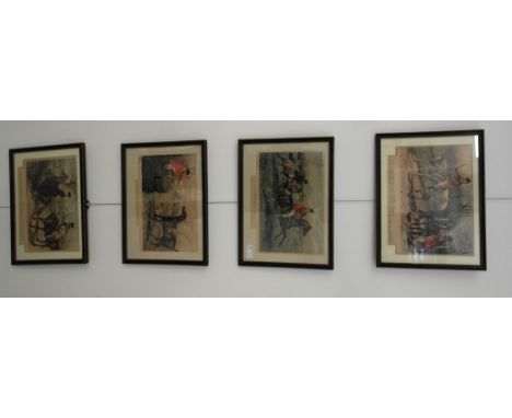 A quantity of prints depticting hunting subjects, humour and poaching scenes