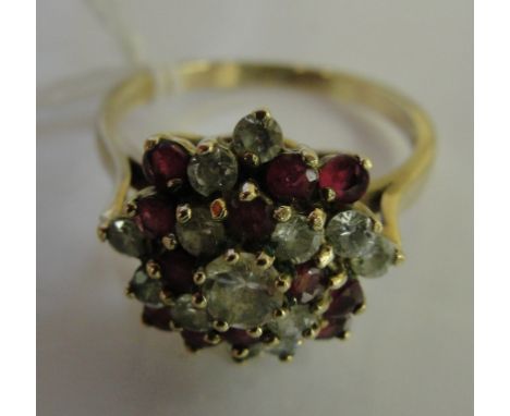 A 9ct ruby and CZ dress ring