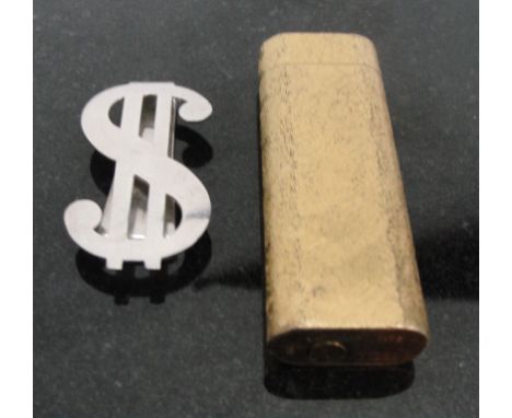 A Cartier lighter; together with a dollar money clip