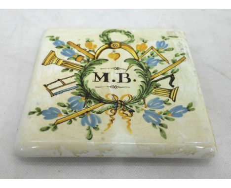 A ceramic Masonic pot stand