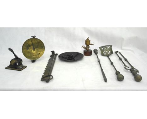 A set of Salters trade scales, No 80T; together with various metal items