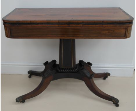 A Regency rosewood card table