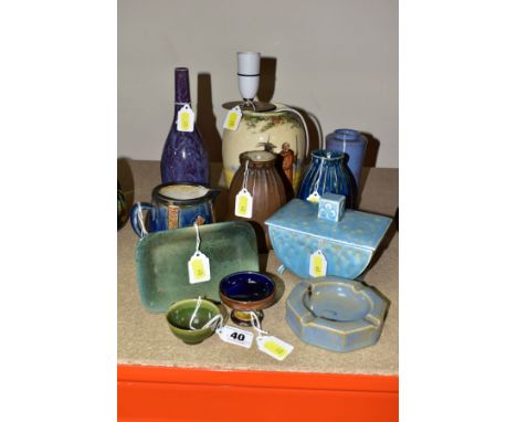 A SMALL COLLECTION OF ROYAL DOULTON, including a Titanian green glazed tea bowl, diameter 5.2cm, a Titanian green glazed  rec