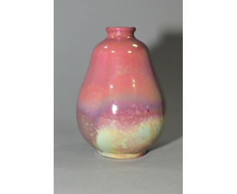 ALPHONSE CYTERE (FRANCE 1861-1941) for Ramberville Pottery, a pear shaped vase covered in an iridescent glaze, impressed mark