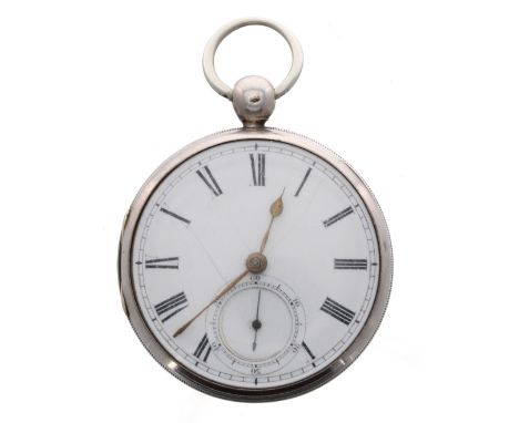 Victorian silver fusee lever pocket watch, Chester 1845, signed Jas Weatherilt, Liverpool, with 'Liverpool window' and signed