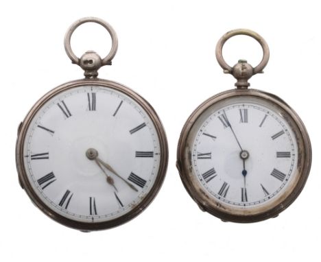 Victorian silver fusee verge pocket watch, London 1857, the movement signed Geo. Parker, Wisbech, no. 9369, with pierced engr