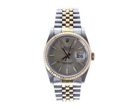 Rolex Oyster Perpetual Datejust gold and stainless steel gentleman's bracelet watch, ref. 16233, circa 1989 , serial no. L747