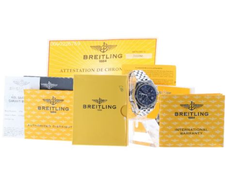 Breitling Crossswind chronograph stainless steel gentleman's bracelet watch, ref. A13355, circa 2004, bezel 42mm (not current