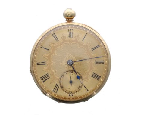 Victorian 18ct fusee lever pocket watch, London 1846, the three quarter plate movement signed Jas Muirhead, Watch maker to th