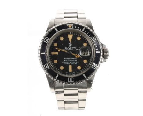 Rolex Oyster Perpetual Date Submariner stainless steel gentleman's bracelet watch, ref. 1680, circa 1978, serial no. 5658xxx,