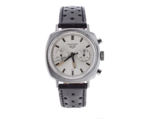 Heuer Camaro chronograph stainless steel gentleman's wristwatch, ref. 9220 S, circa late 1960s, serial no. 99xxx, circular si