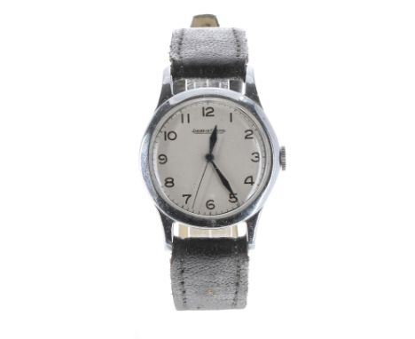Jaeger LeCoultre British Military issue RAF pilots stainless steel gentleman's wristwatch, circa 1940, MOD white/silvered dia