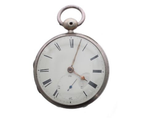 William IV silver verge pocket watch, Birmingham 1839, the fusee movement signed W.A Lloyd, Hay 1839, no. 22036. with pierced