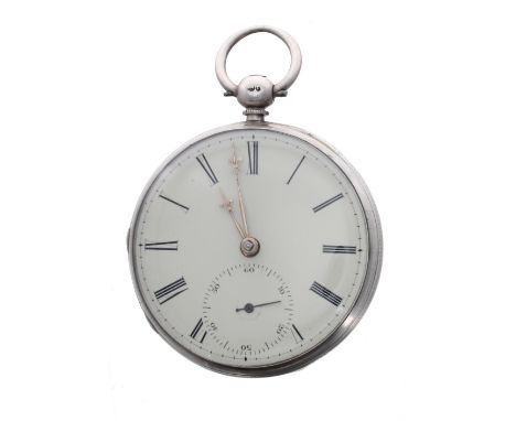 Victorian silver fusee lever pocket watch, London 1861, signed Evans &amp; Brown, Shrewsbury, no. 11009, with dust cover, the