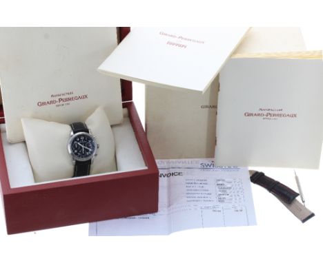 Girard-Perregaux Ferrari F-300 chronograph automatic stainless steel gentleman's wristwatch, ref.8020, No. 10722, carbon blac
