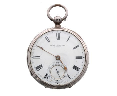 John Forrest heavy silver fusee lever pocket watch, Chester 1902, signed dust cover, no. 987921, signed white dial with Roman