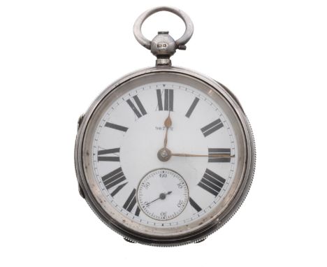 Large late Victorian heavy silver fusee lever pocket watch possibly for Railway,  Chester 1892, with CP &amp; Co. trademark, 