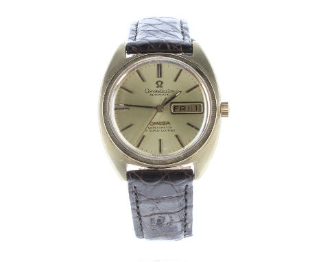 Omega Constellation Chronometer automatic gold plated and stainless steel gentlemen's wristwatch, ref. 168029, circa 1970, se