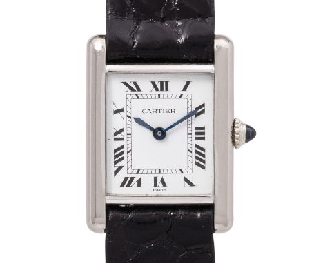 CARTIER Vintage Tank PM "Paris", Ref. 7808. Seltene Damenuhr. Weißgold 18K. Handaufzug-Werk Kal. 78-1, gute Gangwerte (+10s/d