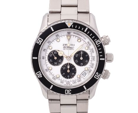 ZENITH El Primero "De Luca" Herren Chronograph, Ref. 02.2310.400. Edelstahl. Automatic-Werk Kal. 400, sehr gute Gangwerte (+4