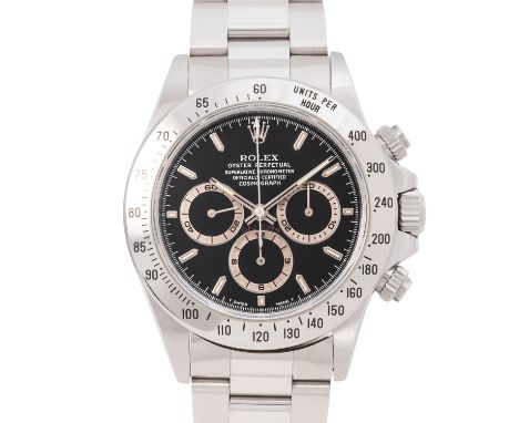 ROLEX Neo-Vintage Cosmograph Daytona Zenith "Unpolished", Ref. 16520. T-Serie aus ca. 1996. Edelstahl. Automatic-Werk Kal. 40