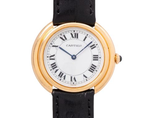 CARTIER Vintage Vendome Jumbo "SWISS/PARIS" sehr seltene Armbanduhr, Ref. 17003. Gelbgold 18K. Automatik-Werk Kal. 017, gute 