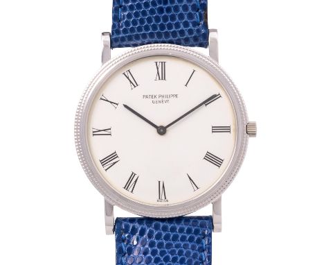 PATEK PHILIPPE Vintage Calatrava "Clous de Paris" Armbanduhr, Ref. 3520D. Weißgold 18K. Handaufzug-Werk Kal. 175, sehr gute G