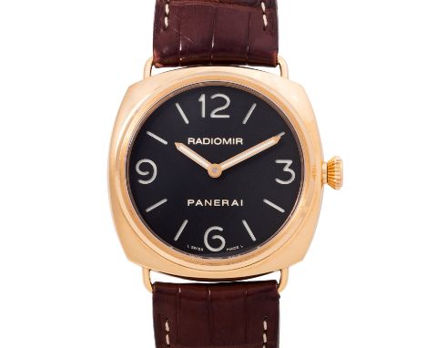 PANERAI Radiomir Herrenuhr, Ref. PAM00231 / OP 6658. Roségold 18K. Handaufzug-Werk Kal. OP X, sehr gute Gangwerte (-6s/d, 325