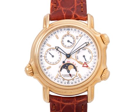 JAEGER-LeCOULTRE Le Grand Reveil Herrenuhr, Ref. 180.140.990. Full Set 1991. Gelbgold 18K, nummerierte Auflage (Nr. 197). Aut