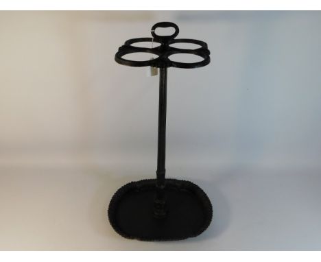 A 19thC. W.B &amp; Co. cast iron stick/umbrella stand, 26in high x 14.5in wide x 11in deep at base 