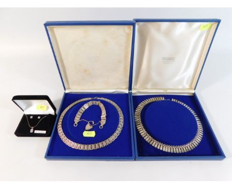 A small selection of silver necklaces &amp; jewellery